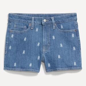 Old Navy Blue Denim Shorts with Embroidery